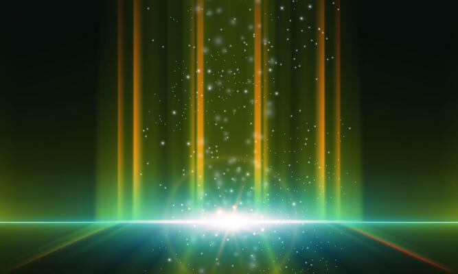 Abstract technology futuristic light green stripe vertical lines light on green background.