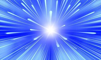 Blue rays zoom in motion effect, light color trails. soft blue. vector