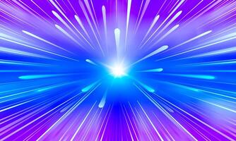 Blue rays zoom in motion effect, light color trails. soft color bright. vector