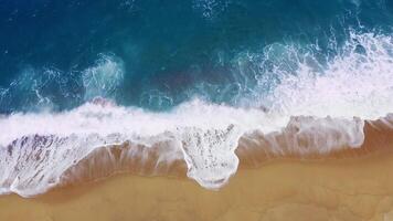 An aerial view of the ocean and waves video