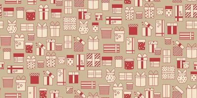 Golden festive background with gift boxes for Christmas vector