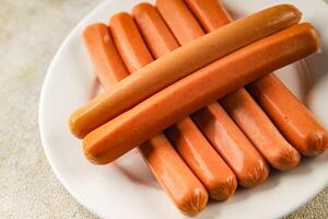 sausages food dish vegetable protein seitan meatless soy wheat fresh delicious gourmet food background on the table rustic food top view copy space vegetarian and vegan food photo
