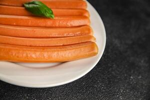 sausages food dish vegetable protein seitan meatless soy wheat fresh delicious gourmet food background on the table rustic food top view copy space vegetarian and vegan food photo