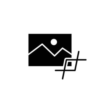 crop image solid icon design good for web or mobile app vector