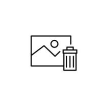 delete image thin outline icon design good for web or mobile app vector