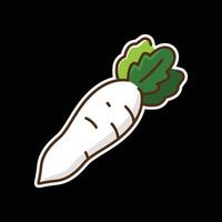 white radish colored icon design good for web or mobile app vector