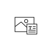 add text to image thin outline icon design good for web or mobile app vector