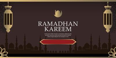 islamic background with brown color decorative design vector