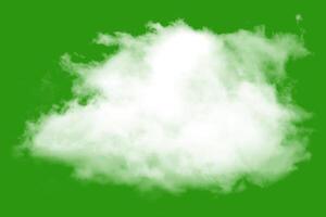 Fluffy White Cloud Against a Vibrant Green Background Creating a Surreal and Dreamlike Atmosphere photo