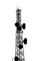 Silhouette of a Communication Tower Against a Clear Sky Capturing Modern Technology and Connectivity photo