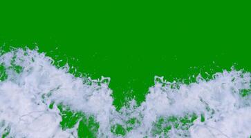 Dynamic Green Screen Background with Vibrant White Water Splash for Creative Visual Effects and Design Projects photo