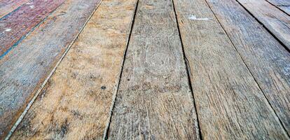Rustic Wooden Plank Floor with Weathered Texture and Natural Grain Patterns in High Detail photo
