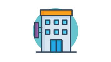 Hotel animated icon. suitable for user interface, provide visual feedback, etc. animated icon related to hotel video