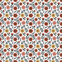Seamless Floral Pattern with Colorful Flowers and Leaves Design. background vector