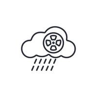 acid rain icon. .Editable stroke.linear style sign for use web design,logo.Symbol illustration. vector