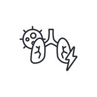 Pneumonia icon. .Editable stroke.linear style sign for use web design,logo.Symbol illustration. vector