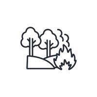 Forest fire icon. .Editable stroke.linear style sign for use web design,logo.Symbol illustration. vector