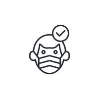 man with mask icon. .Editable stroke.linear style sign for use web design,logo.Symbol illustration. vector