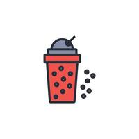 bubble tea icon. .Editable stroke.linear style sign for use web design,logo.Symbol illustration. vector