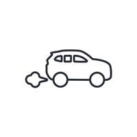 car exhaust icon. .Editable stroke.linear style sign for use web design,logo.Symbol illustration. vector