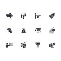 Home security icon set..Editable stroke.linear style sign for use web design,logo.Symbol illustration. vector