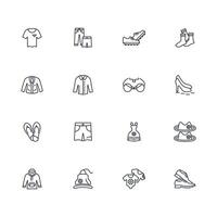 Clothes icon set..Editable stroke.linear style sign for use web design,logo.Symbol illustration. vector