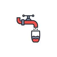 Water tap icon. .Editable stroke.linear style sign for use web design,logo.Symbol illustration. vector