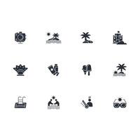 Summer icon set..Editable stroke.linear style sign for use web design,logo.Symbol illustration. vector