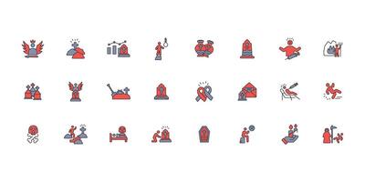 death icon set..Editable stroke.linear style sign for use web design,logo.Symbol illustration. vector