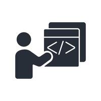 Coding icon. .Editable stroke.linear style sign for use web design,logo.Symbol illustration. vector