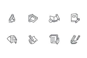 writing icon set..Editable stroke.linear style sign for use web design,logo.Symbol illustration. vector