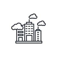 city Pollution icon. .Editable stroke.linear style sign for use web design,logo.Symbol illustration. vector