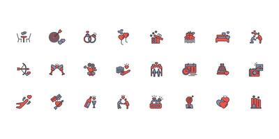 Honeymoon icon set..Editable stroke.linear style sign for use web design,logo.Symbol illustration. vector