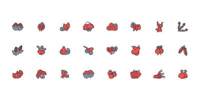 Vegetables icon set..Editable stroke.linear style sign for use web design,logo.Symbol illustration. vector