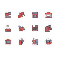 storage icon set..Editable stroke.linear style sign for use web design,logo.Symbol illustration. vector