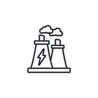 coal power plant icon. .Editable stroke.linear style sign for use web design,logo.Symbol illustration. vector