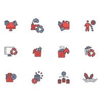 Waste icon set..Editable stroke.linear style sign for use web design,logo.Symbol illustration. vector