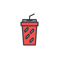 soda icon. .Editable stroke.linear style sign for use web design,logo.Symbol illustration. vector