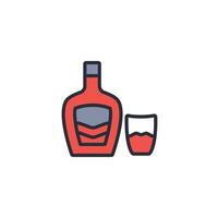 whiskey icon. .Editable stroke.linear style sign for use web design,logo.Symbol illustration. vector