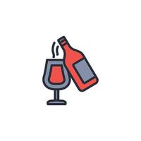 wine icon. .Editable stroke.linear style sign for use web design,logo.Symbol illustration. vector