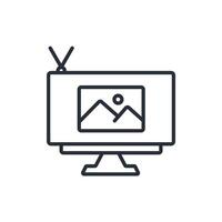 Television icon. .Editable stroke.linear style sign for use web design,logo.Symbol illustration. vector