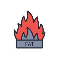 fat burning icon. .Editable stroke.linear style sign for use web design,logo.Symbol illustration. vector