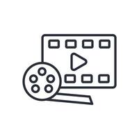 film icon. .Editable stroke.linear style sign for use web design,logo.Symbol illustration. vector