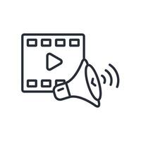 media icon. .Editable stroke.linear style sign for use web design,logo.Symbol illustration. vector