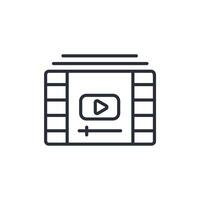 play icon. .Editable stroke.linear style sign for use web design,logo.Symbol illustration. vector