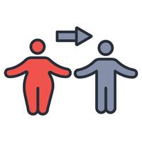 lose weight icon. .Editable stroke.linear style sign for use web design,logo.Symbol illustration. vector