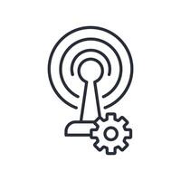 broadcast icon. .Editable stroke.linear style sign for use web design,logo.Symbol illustration. vector