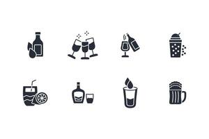 Drinks icon set..Editable stroke.linear style sign for use web design,logo.Symbol illustration. vector
