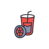 juice icon. .Editable stroke.linear style sign for use web design,logo.Symbol illustration. vector