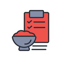 meal planning icon. .Editable stroke.linear style sign for use web design,logo.Symbol illustration. vector
